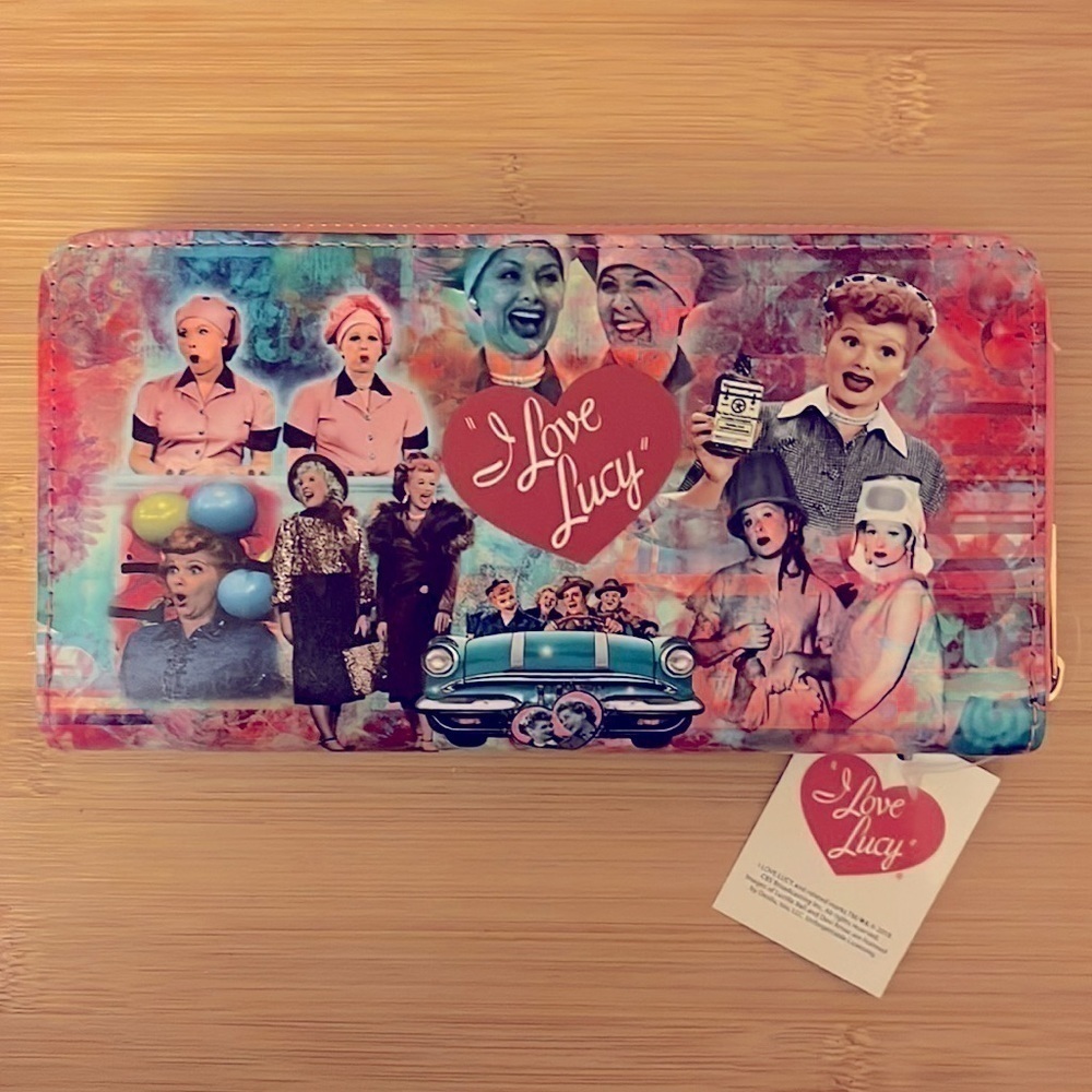 Brand New "I Love Lucy" Best Friends Graphic Colorful Wristlet Zip Around Wallet